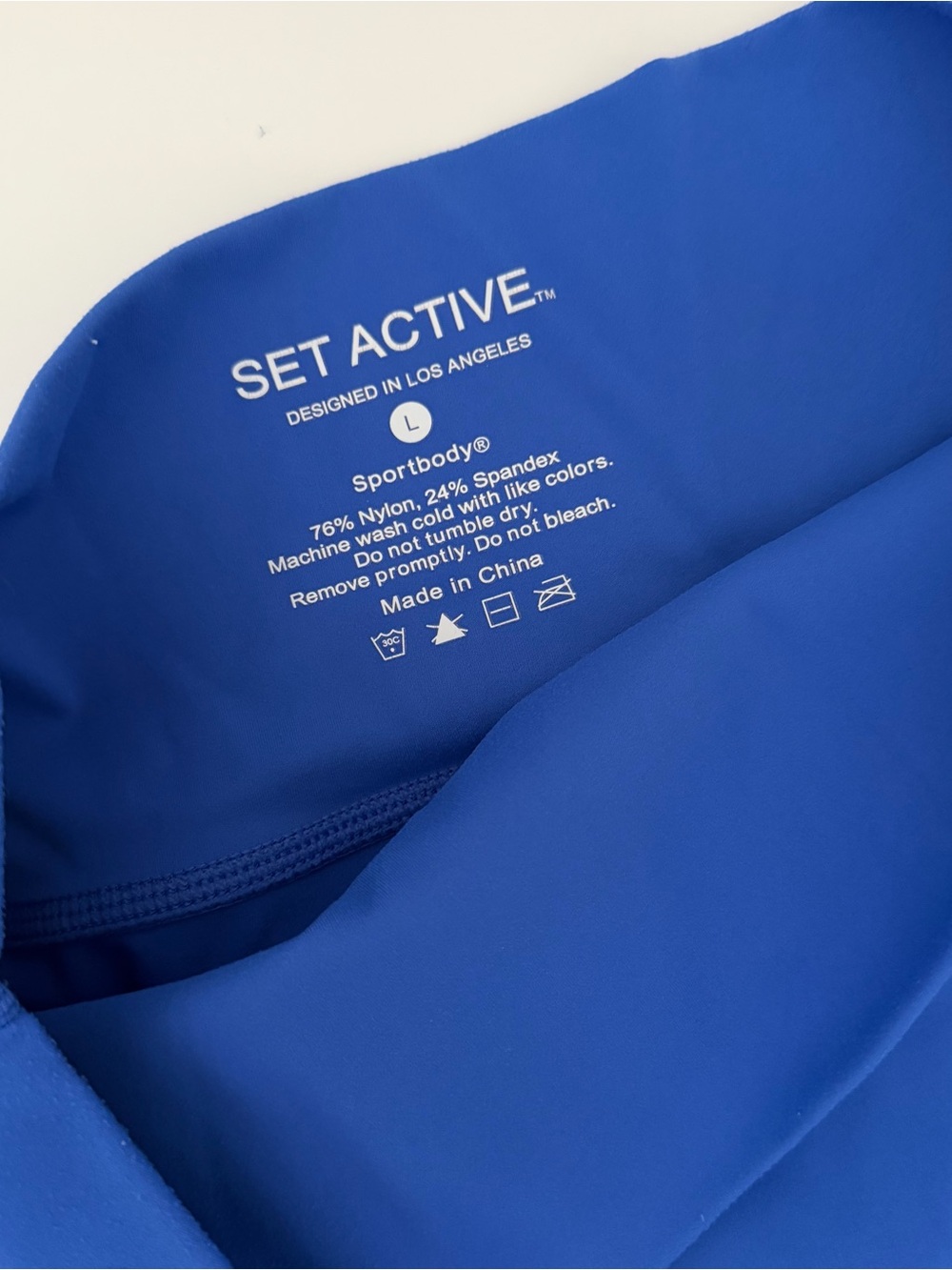 SET Active Bike Shorts Spandex Athletic Yoga Shorts Royal Blue Size Large - Picture 4 of 9